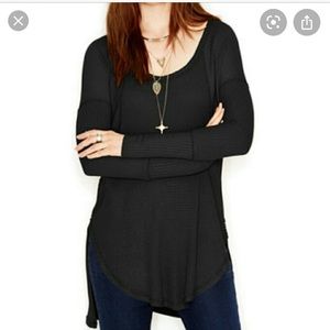 FREE PEOPLE hi low knit thermal long sleeve XS